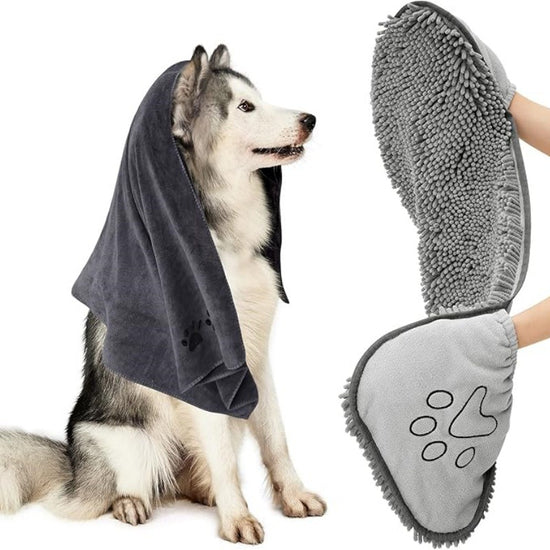 Chenille Pet Bath Towel - Super Absorbent Microfiber Dog & Cat Drying Towel
