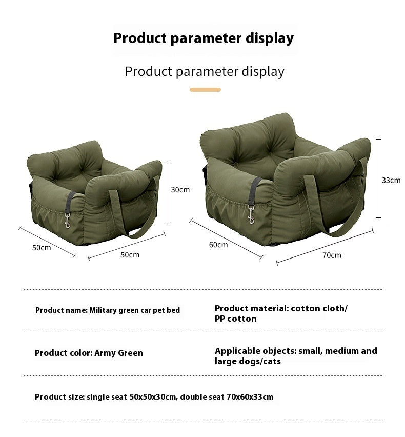 Dog Car Seat - Pet Booster Safety Seat for Small Dogs & Cats with Storage